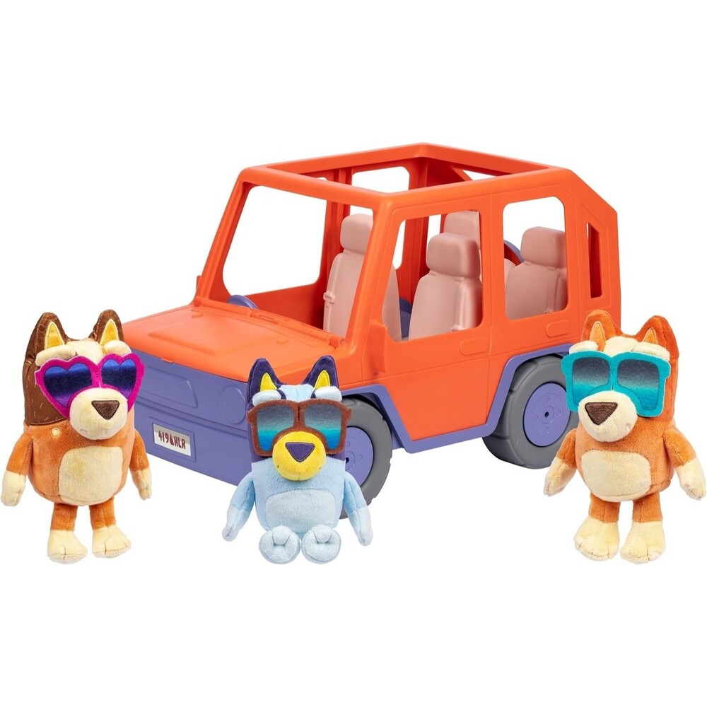 Bluey Big Heeler 4WD Toy Car, Bluey Bingo & Chilli Plush Buddies Toddler Gift